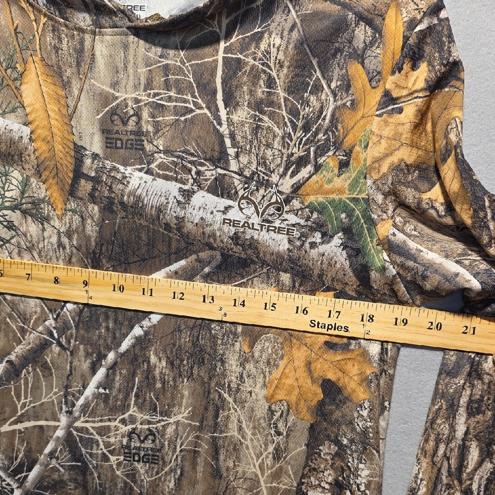 Womens Realtree Camouflage Long Sleeve Shirt With Hood Brown and Tan Size Small - Picture 2 of 5